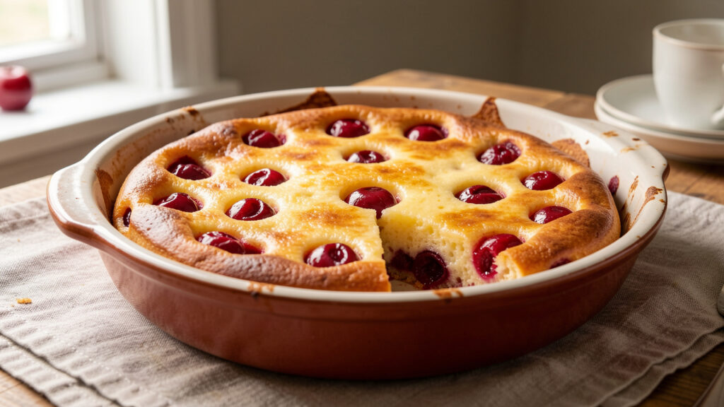 Clafoutis aux cerises : la technique pour une texture fondante, sans pâte trop liquide
