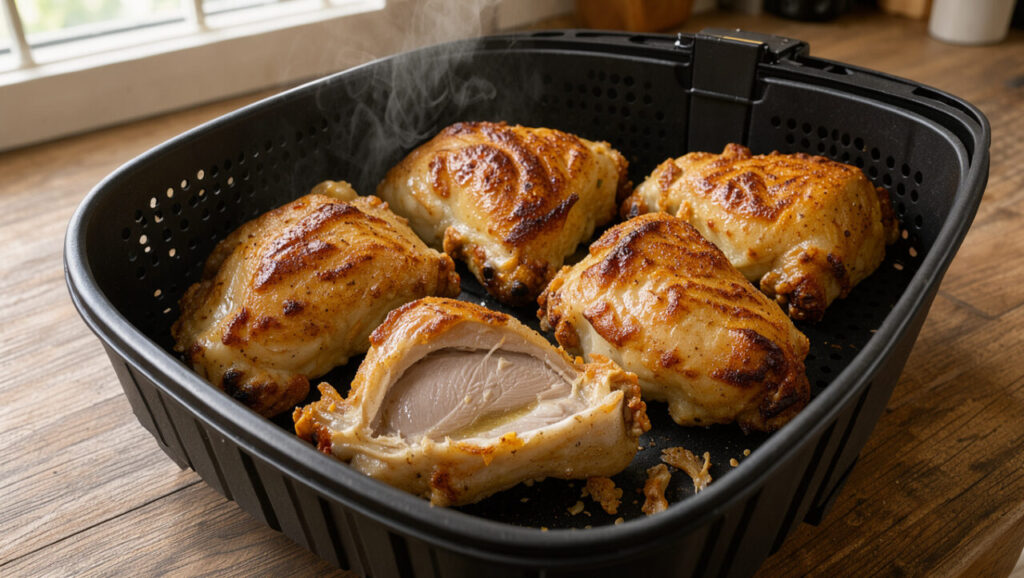 Cuisse de poulet Air Fryer : peau croustillante et chair cuite à l’os
